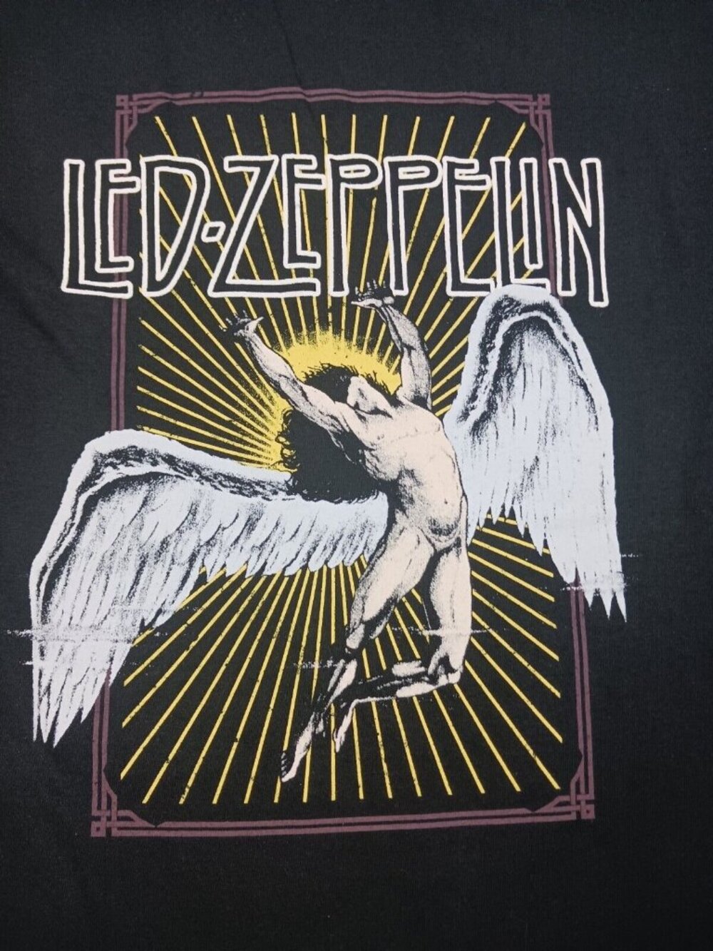 Led Zeppelin Angel Graphic TShirt Unisex SMALL Black Unisex 100% Cotton Tee NEW - Picture 3 of 10